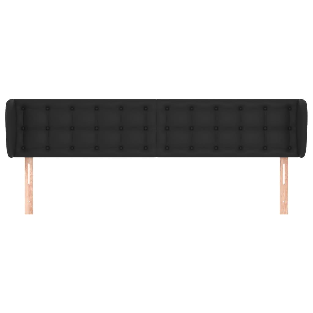 Headboard with Ears Black 163 cm Faux Leather