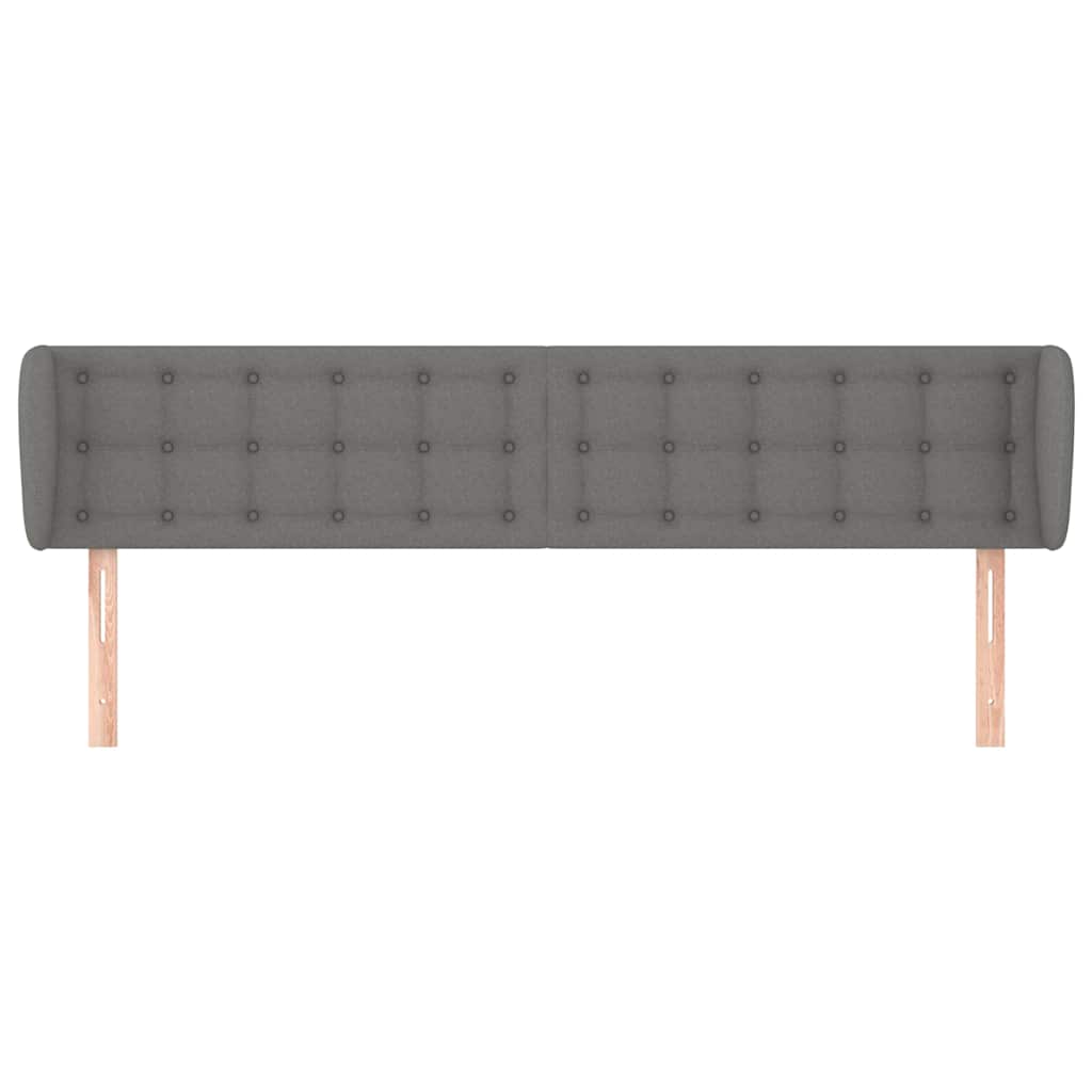 Headboard with Ears Dark Grey 163 cm Fabric