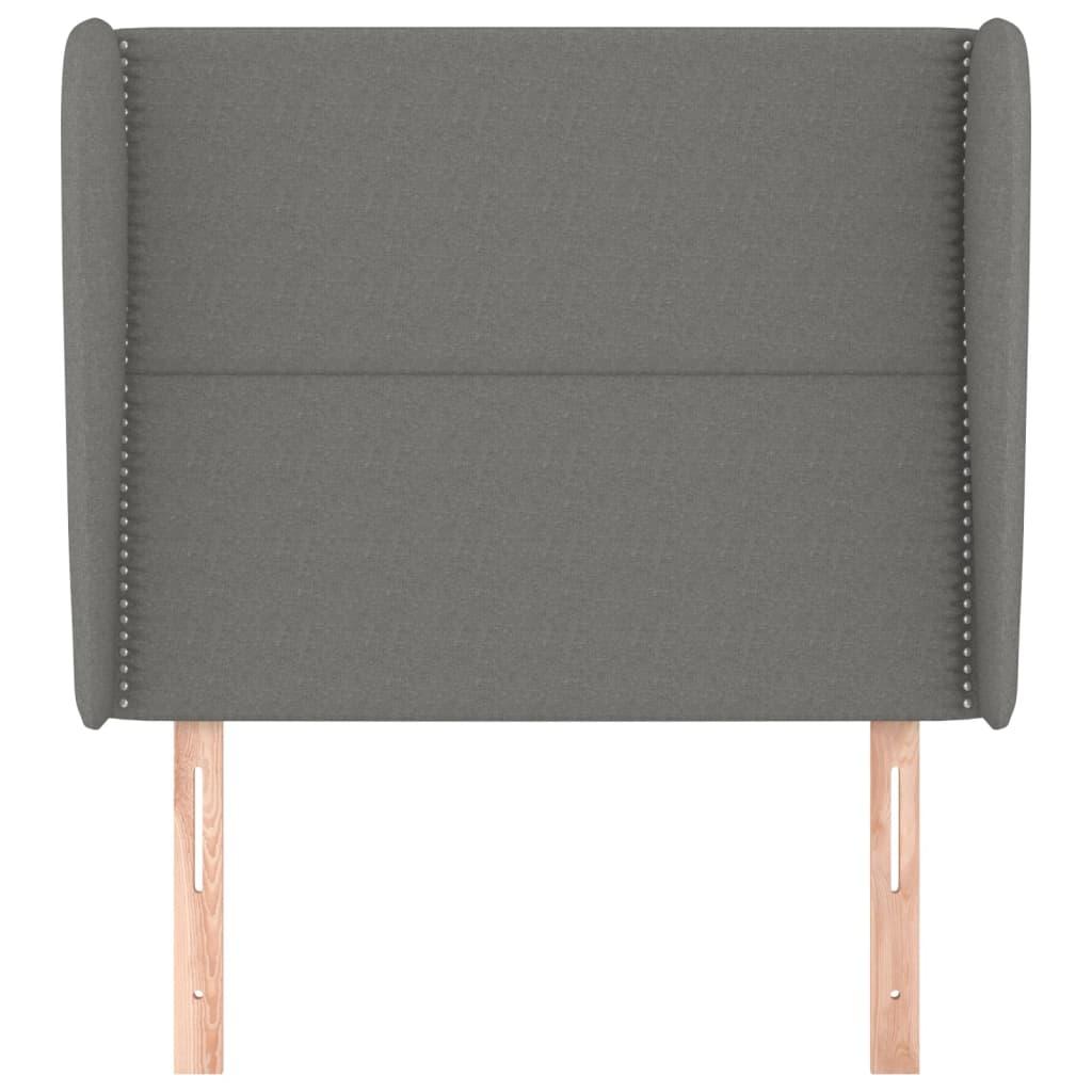 Headboard with Ears Dark Grey 83 cm Fabric