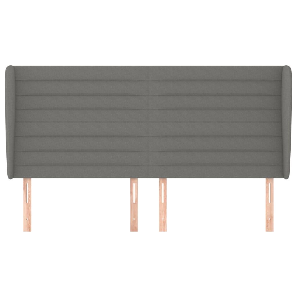 Headboard with Ears Dark Grey 163 cm Fabric