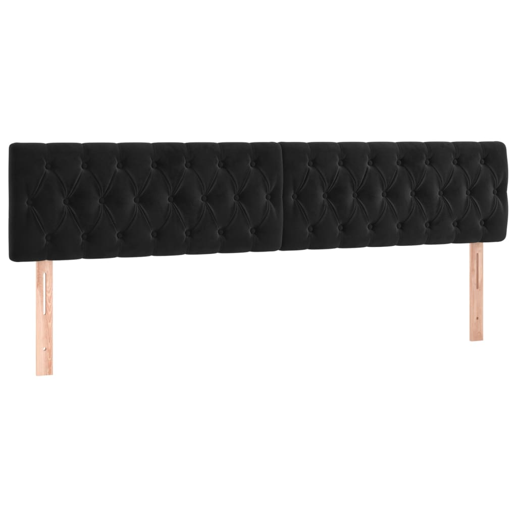 LED Headboard Black 200 cm Velvet