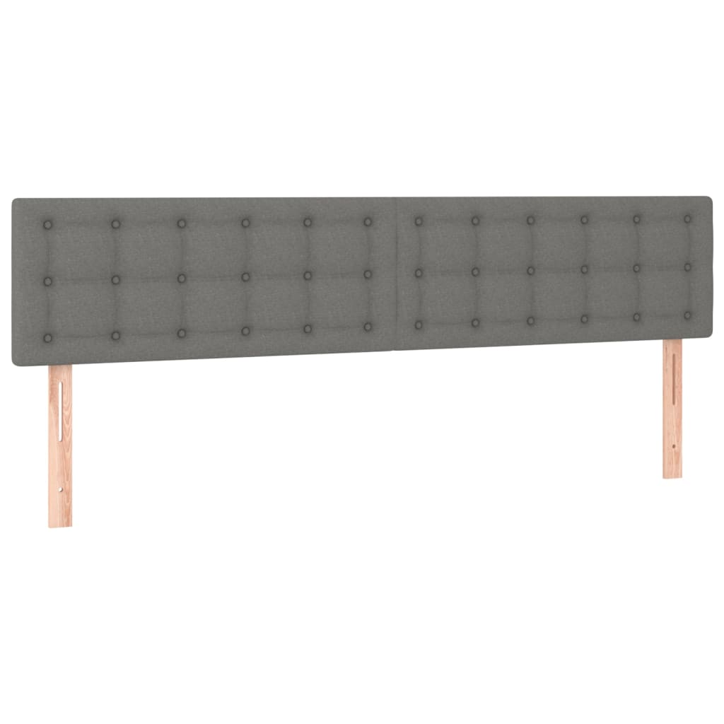 LED Headboard Dark Grey 160 cm Fabric