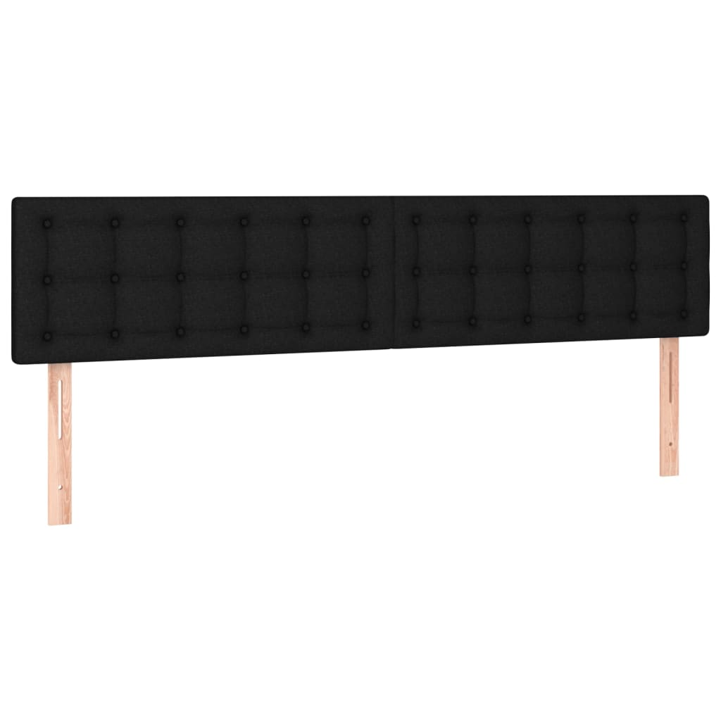 LED Headboard Black 200 cm Fabric