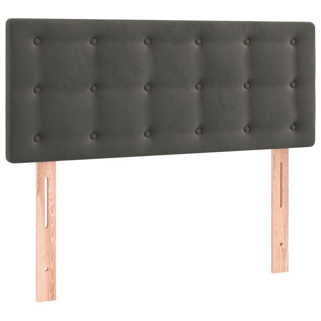 LED Headboard Dark Grey 100 cm Velvet