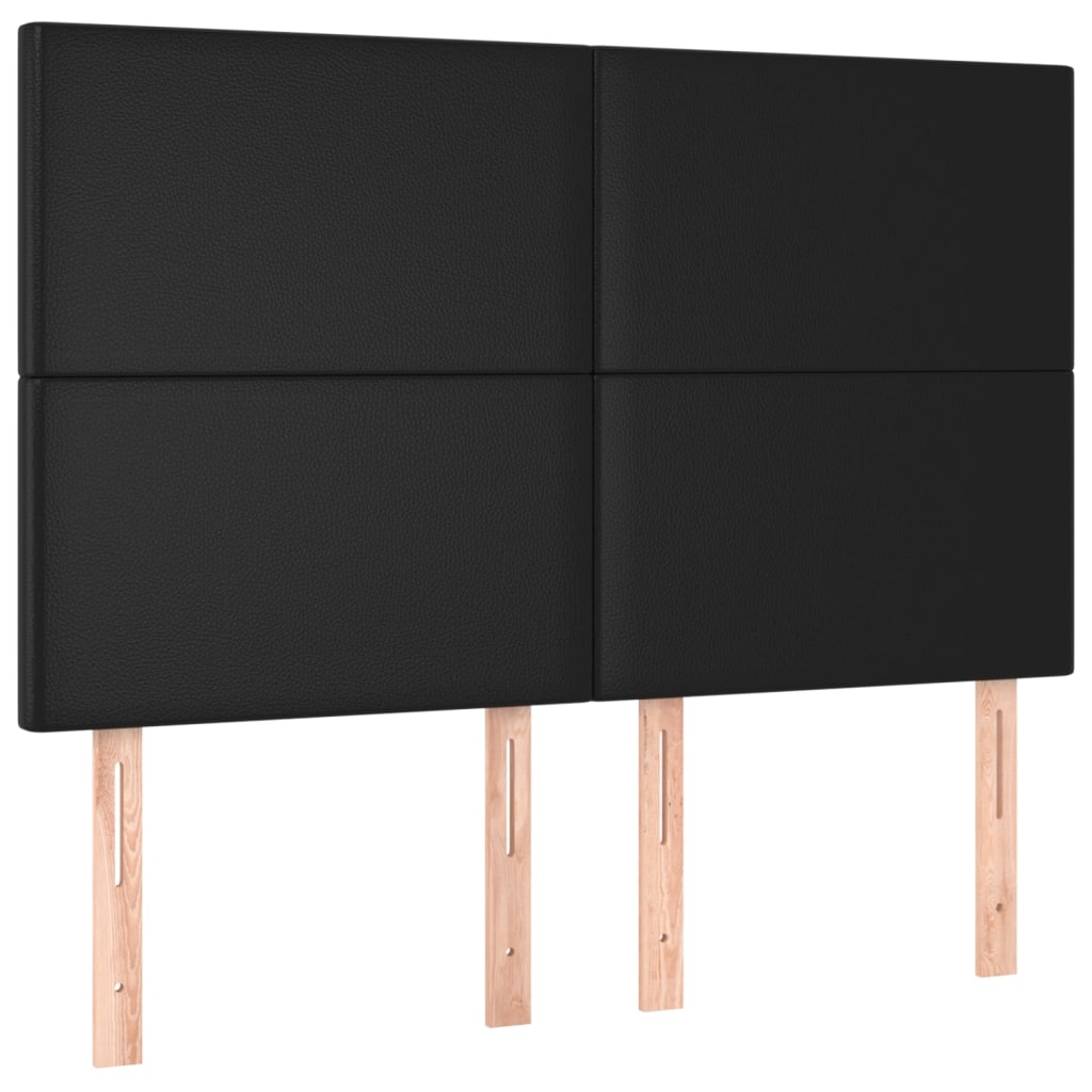 LED Headboard Black 144 cm Faux Leather