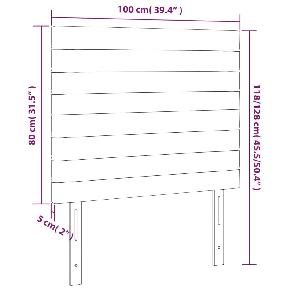 LED Headboard Dark Grey 100 cm Fabric