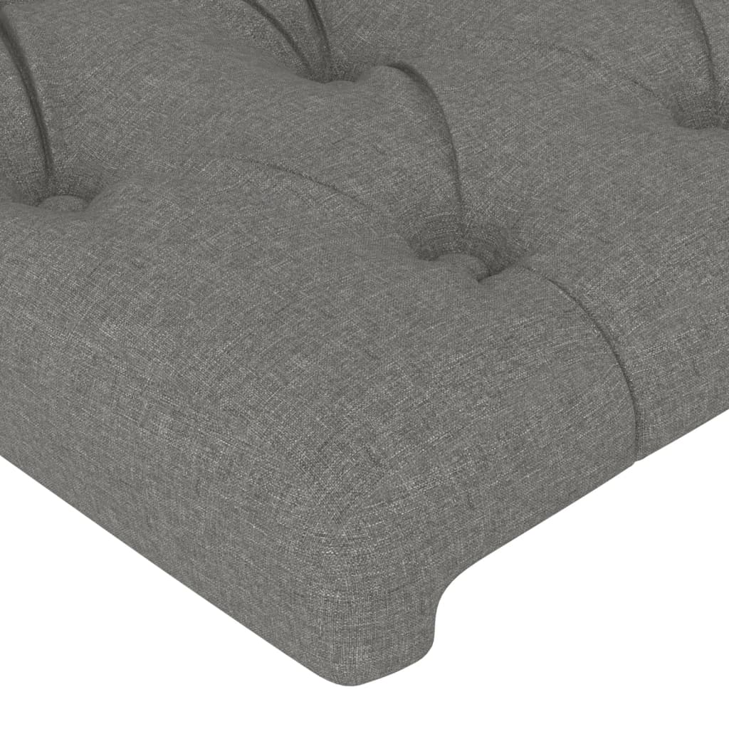 LED Headboard Dark Grey 144 cm Fabric