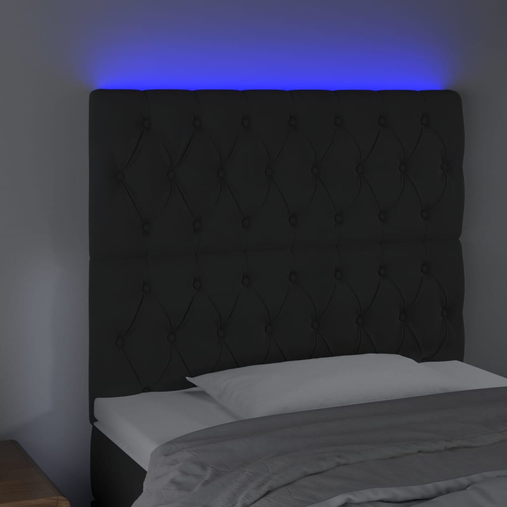 LED Headboard Black 100 cm Velvet
