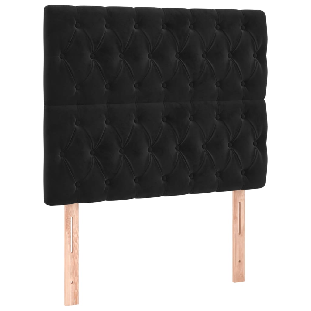 LED Headboard Black 100 cm Velvet