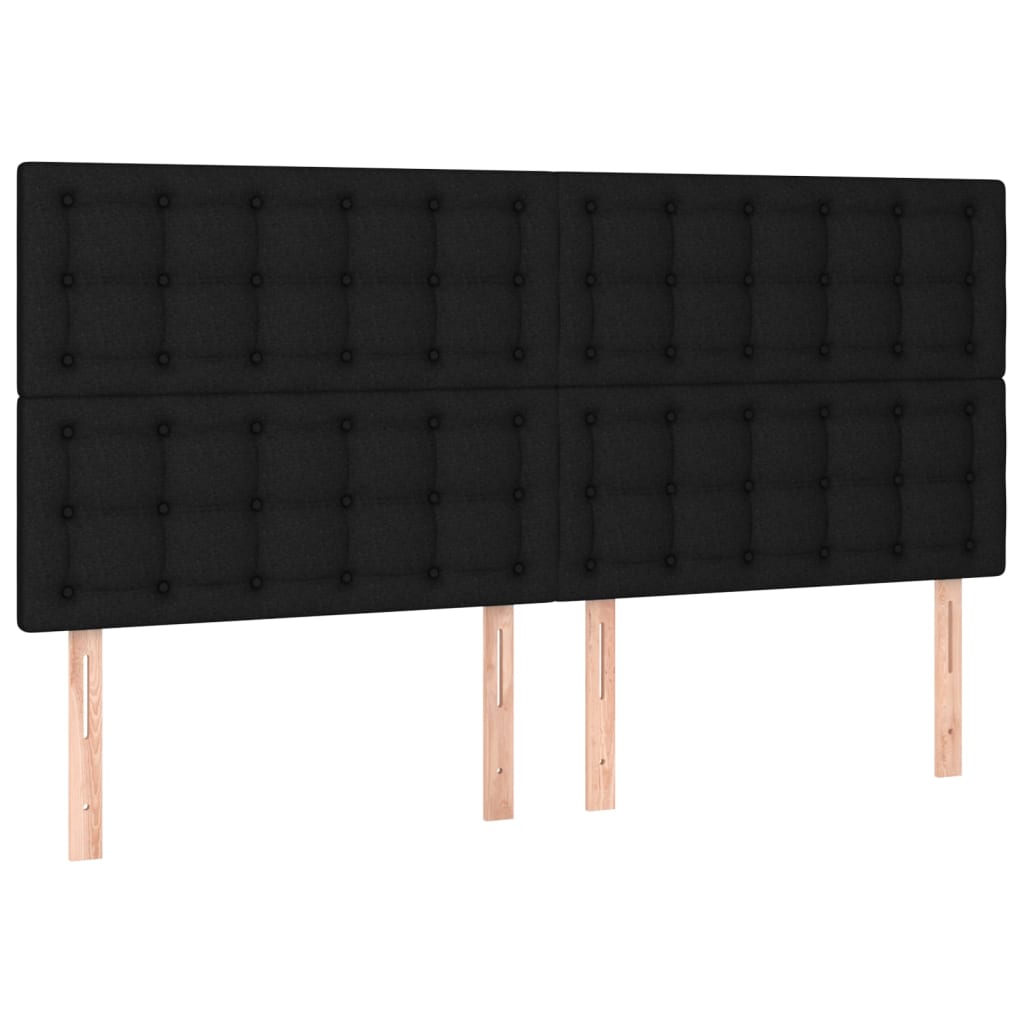 LED Headboard Black 200 cm Fabric