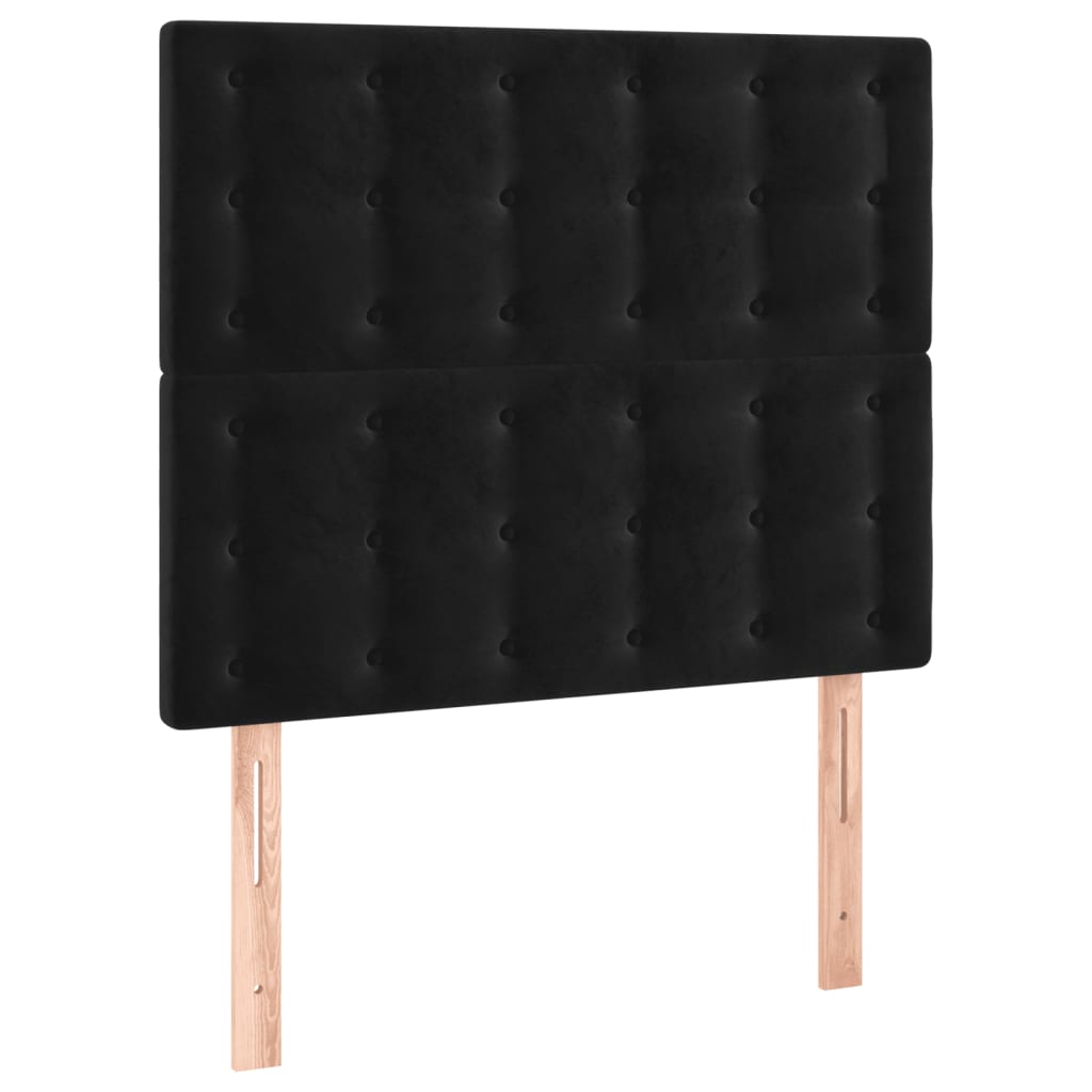 LED Headboard Black 100 cm Velvet