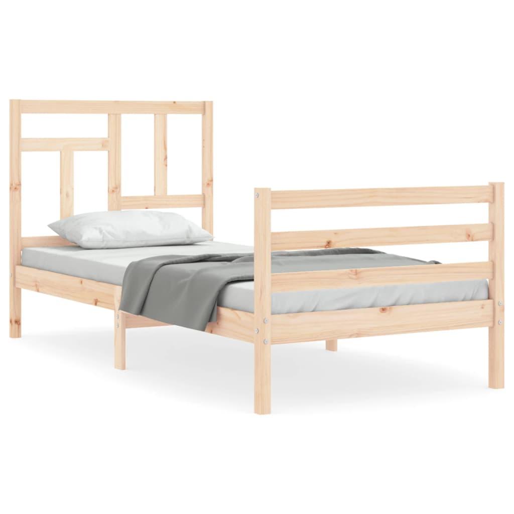 Bed Frame without Mattress 90x190 cm Solid Wood