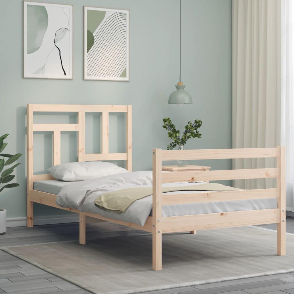 Bed Frame without Mattress 90x190 cm Solid Wood