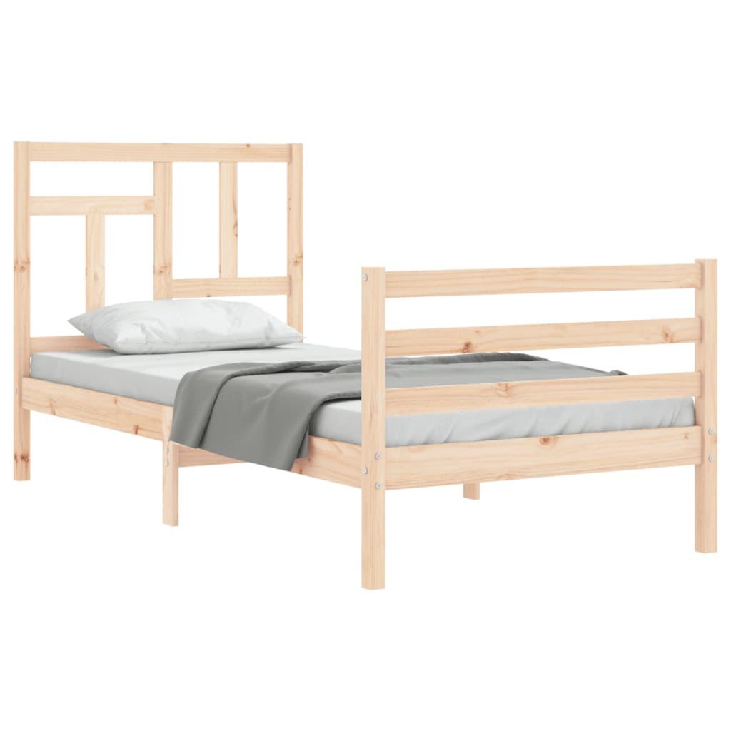 Bed Frame without Mattress 90x190 cm Solid Wood