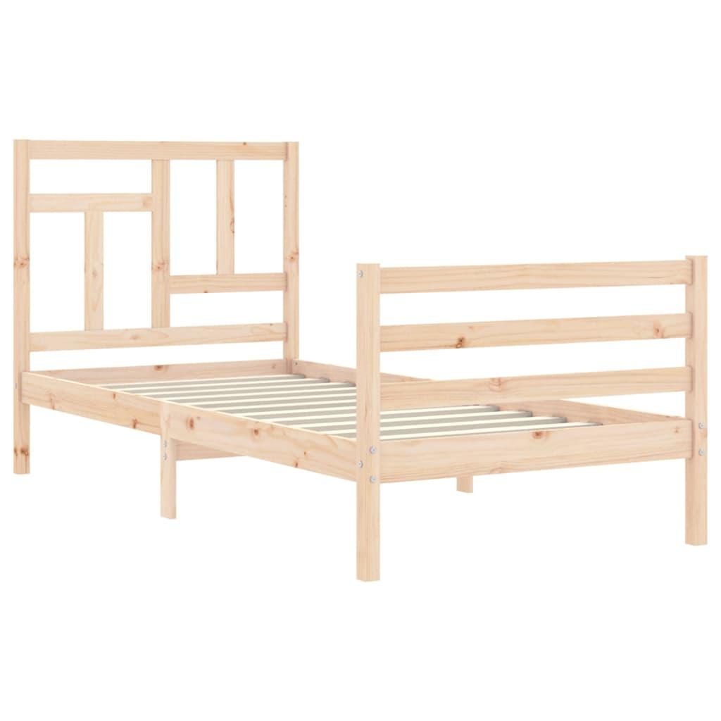 Bed Frame without Mattress 90x190 cm Solid Wood