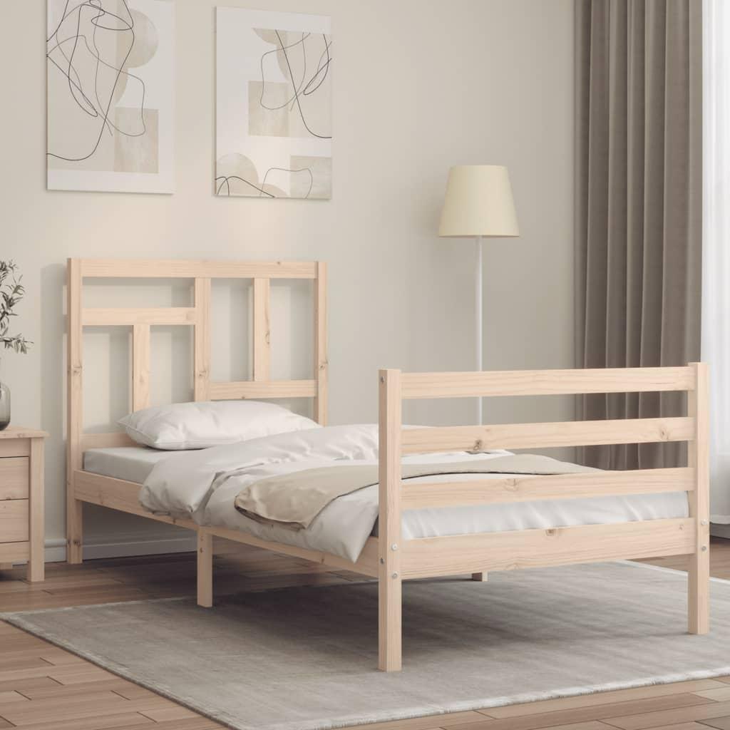 Bed Frame without Mattress 90x190 cm Solid Wood