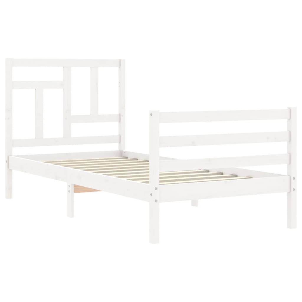 Bed Frame without Mattress White 90x190 cm Solid Wood