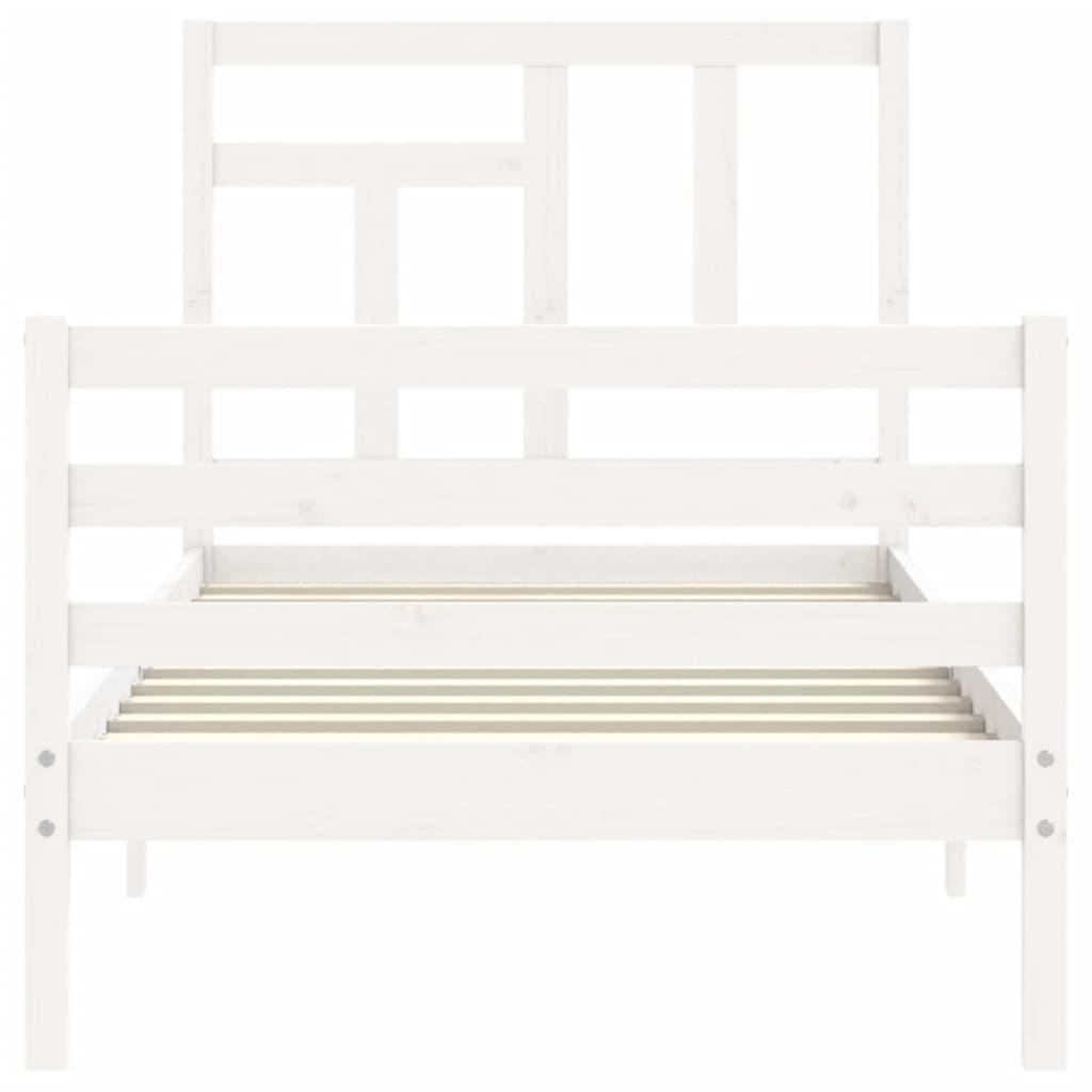 Bed Frame without Mattress White 90x190 cm Solid Wood