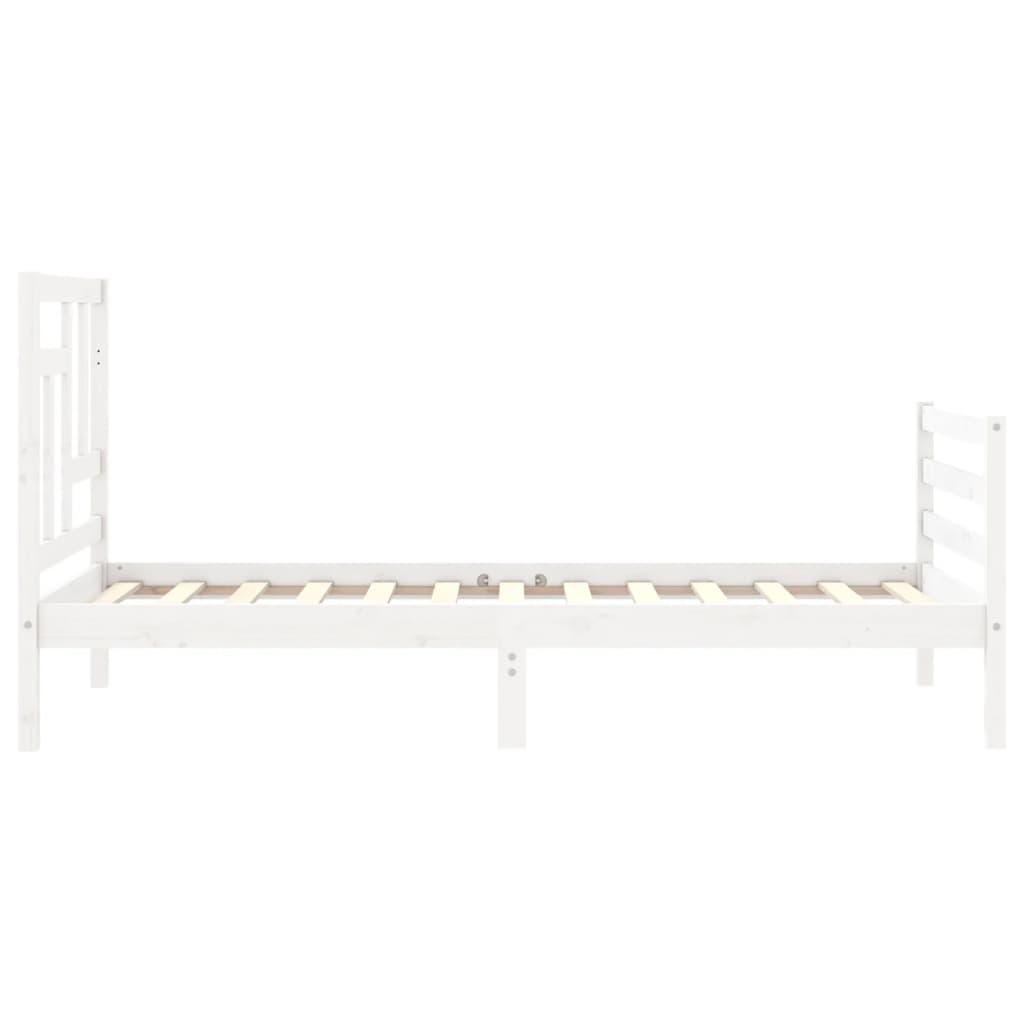 Bed Frame without Mattress White 90x190 cm Solid Wood