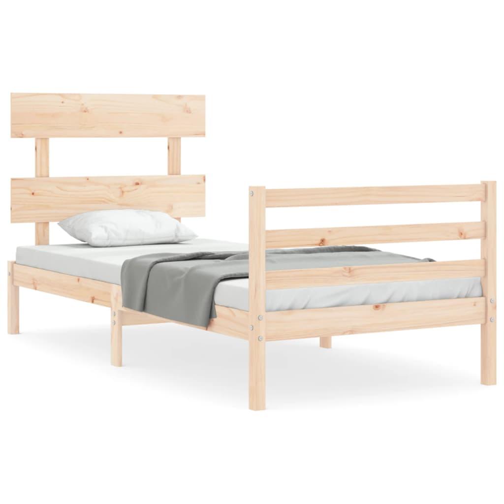 Bed Frame without Mattress 90x190 cm Solid Wood