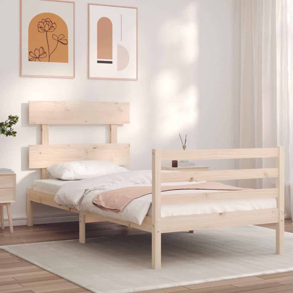 Bed Frame without Mattress 90x190 cm Solid Wood
