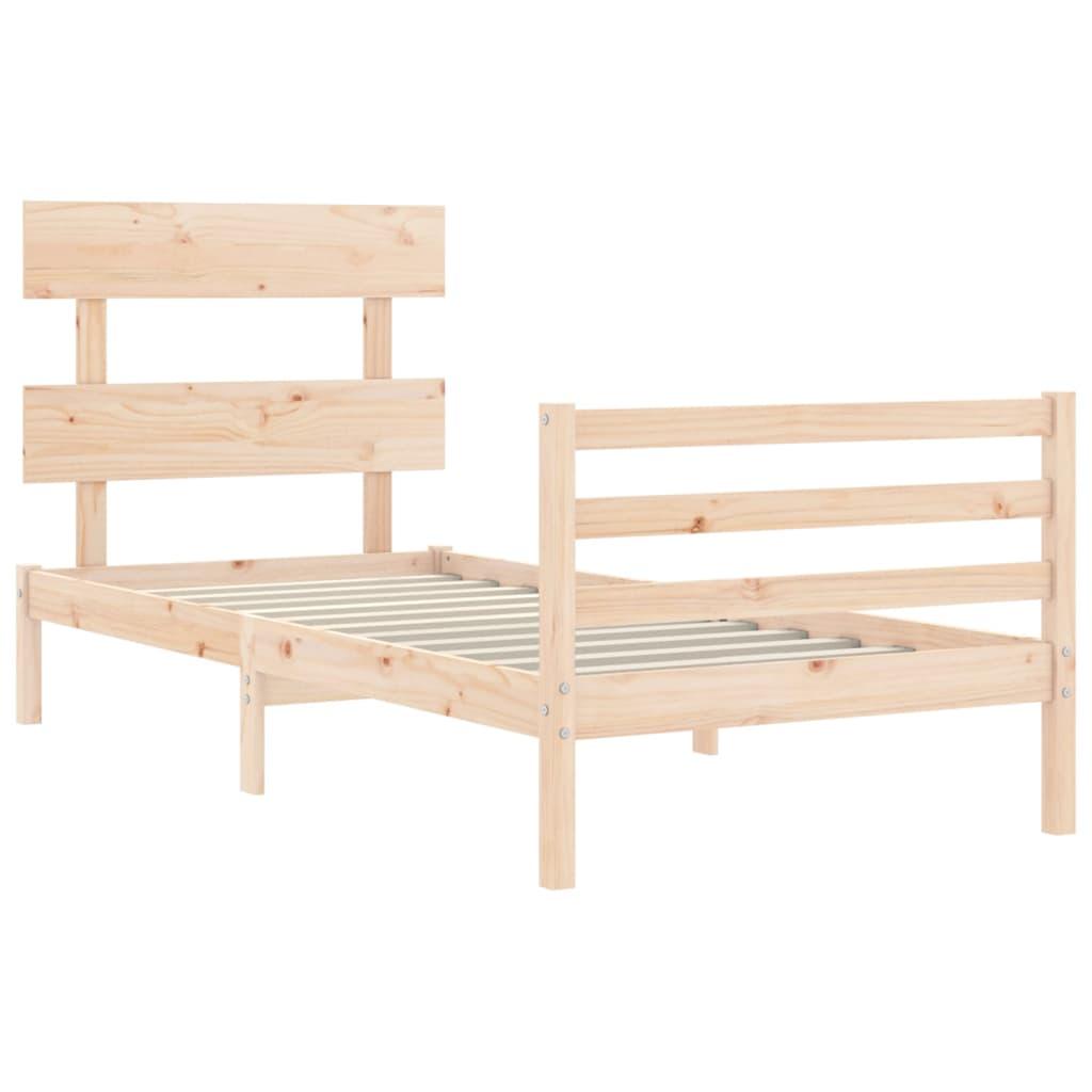 Bed Frame without Mattress 90x190 cm Solid Wood
