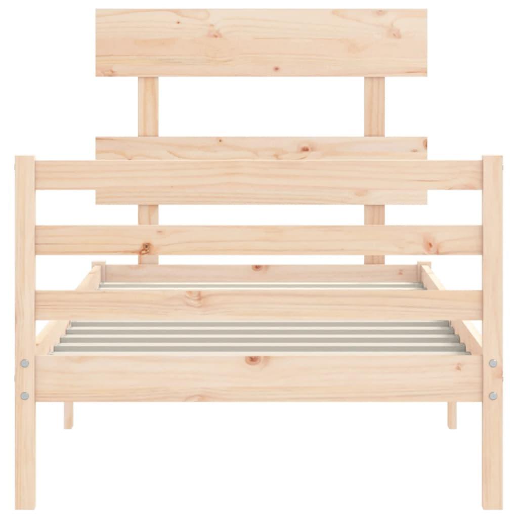 Bed Frame without Mattress 90x190 cm Solid Wood