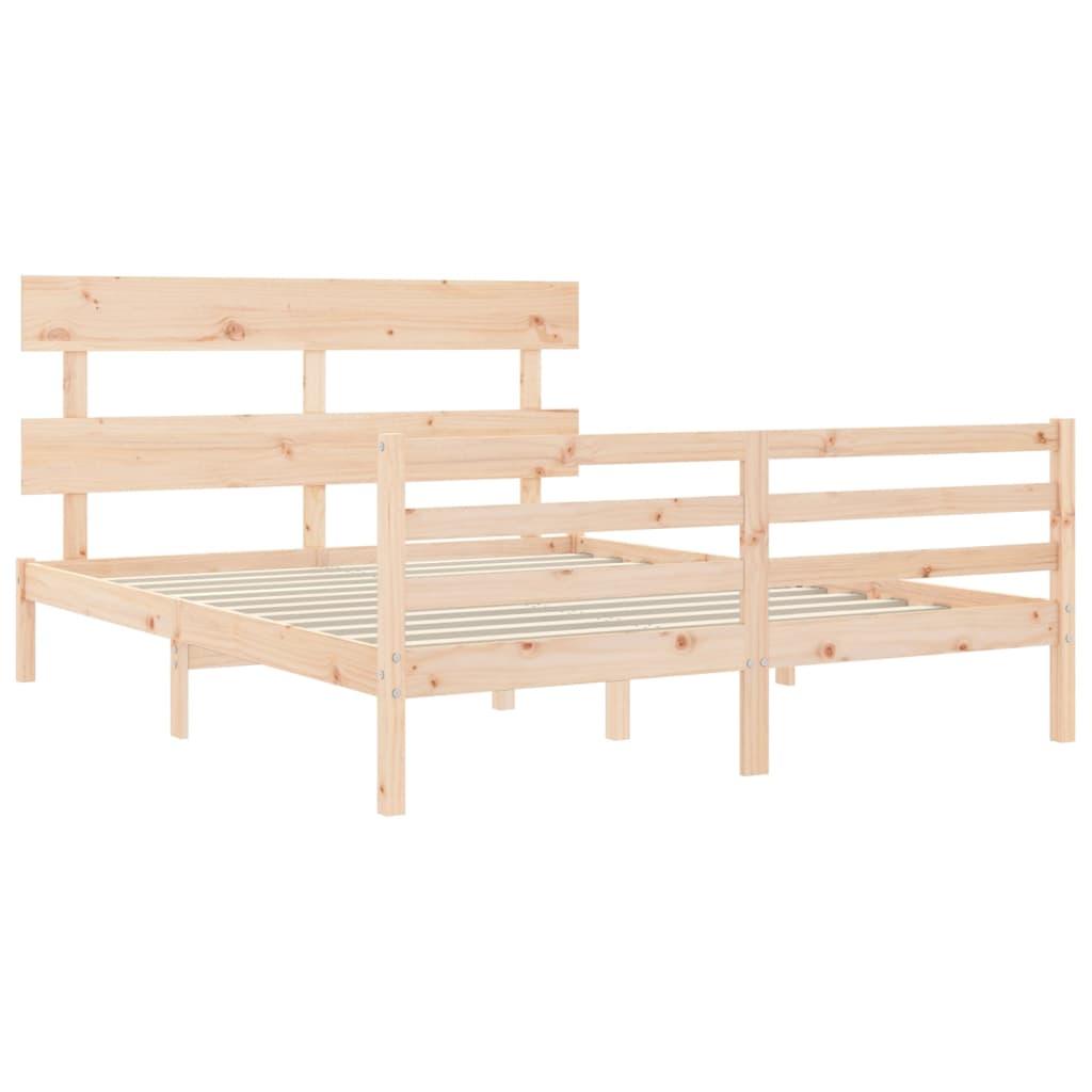 Bed Frame without Mattress 150x200 cm Solid Wood