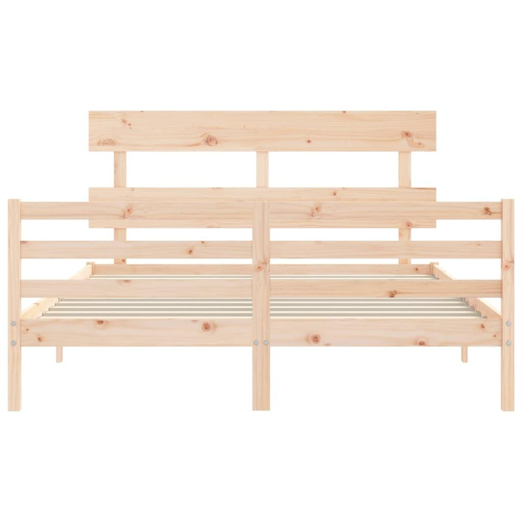 Bed Frame without Mattress 150x200 cm Solid Wood