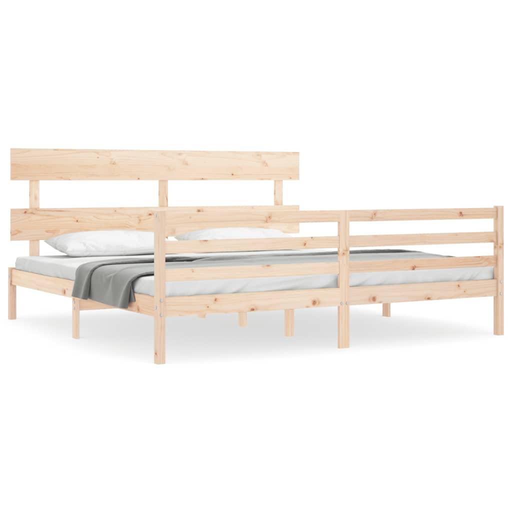 Bed Frame without Mattress 183x203 cm King Solid Wood