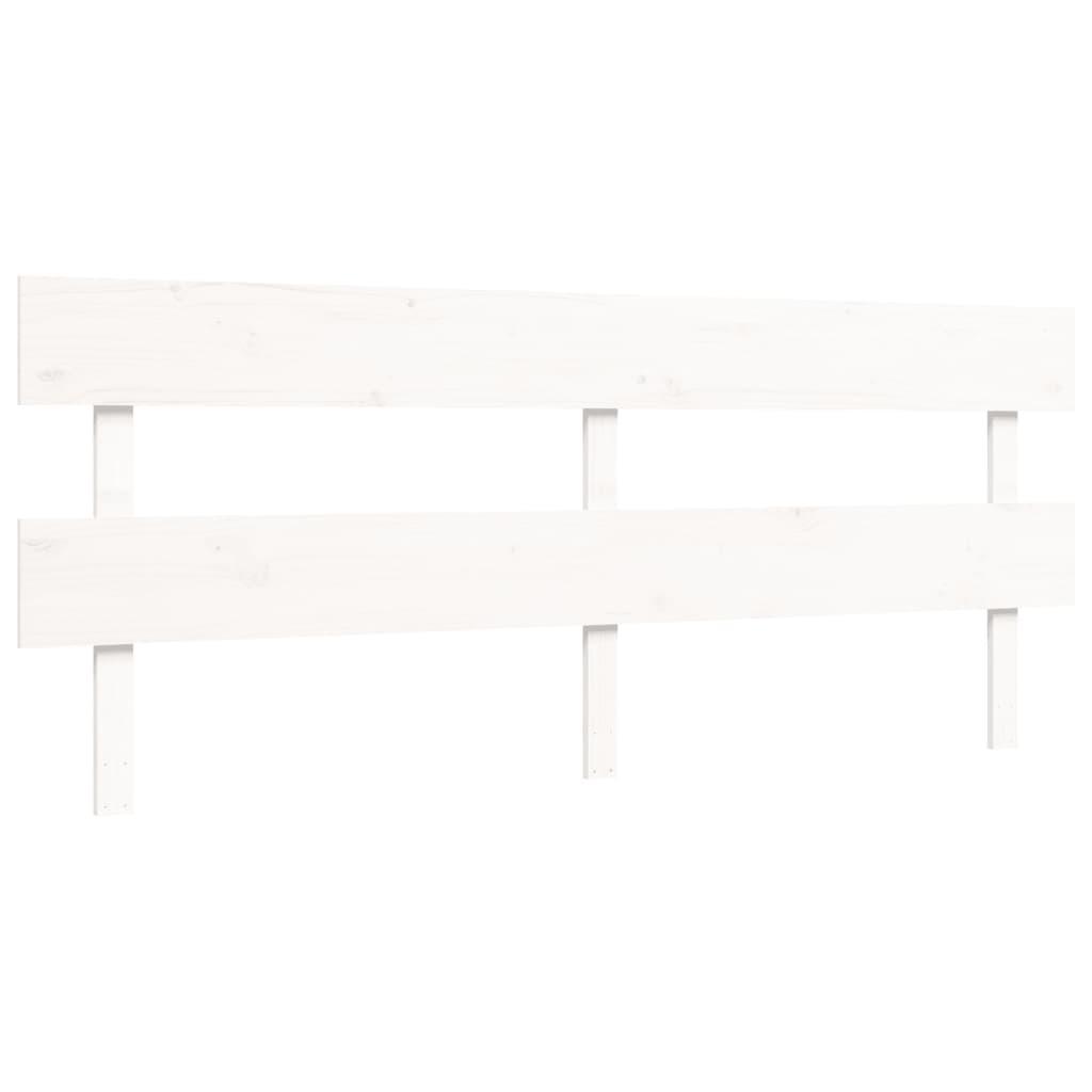 Bed Frame without Mattress White 183x203 cm King Solid Wood