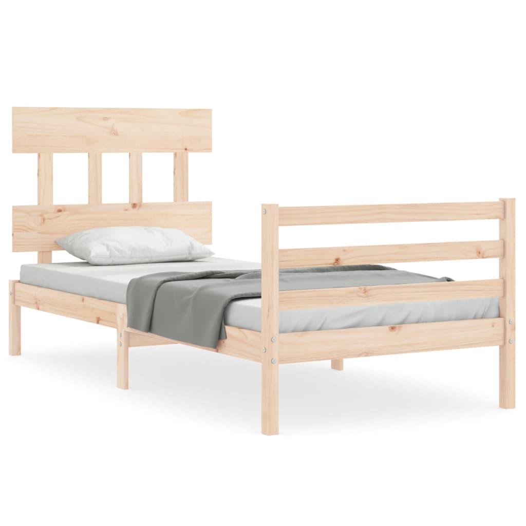 Bed Frame without Mattress 90x190 cm Solid Wood