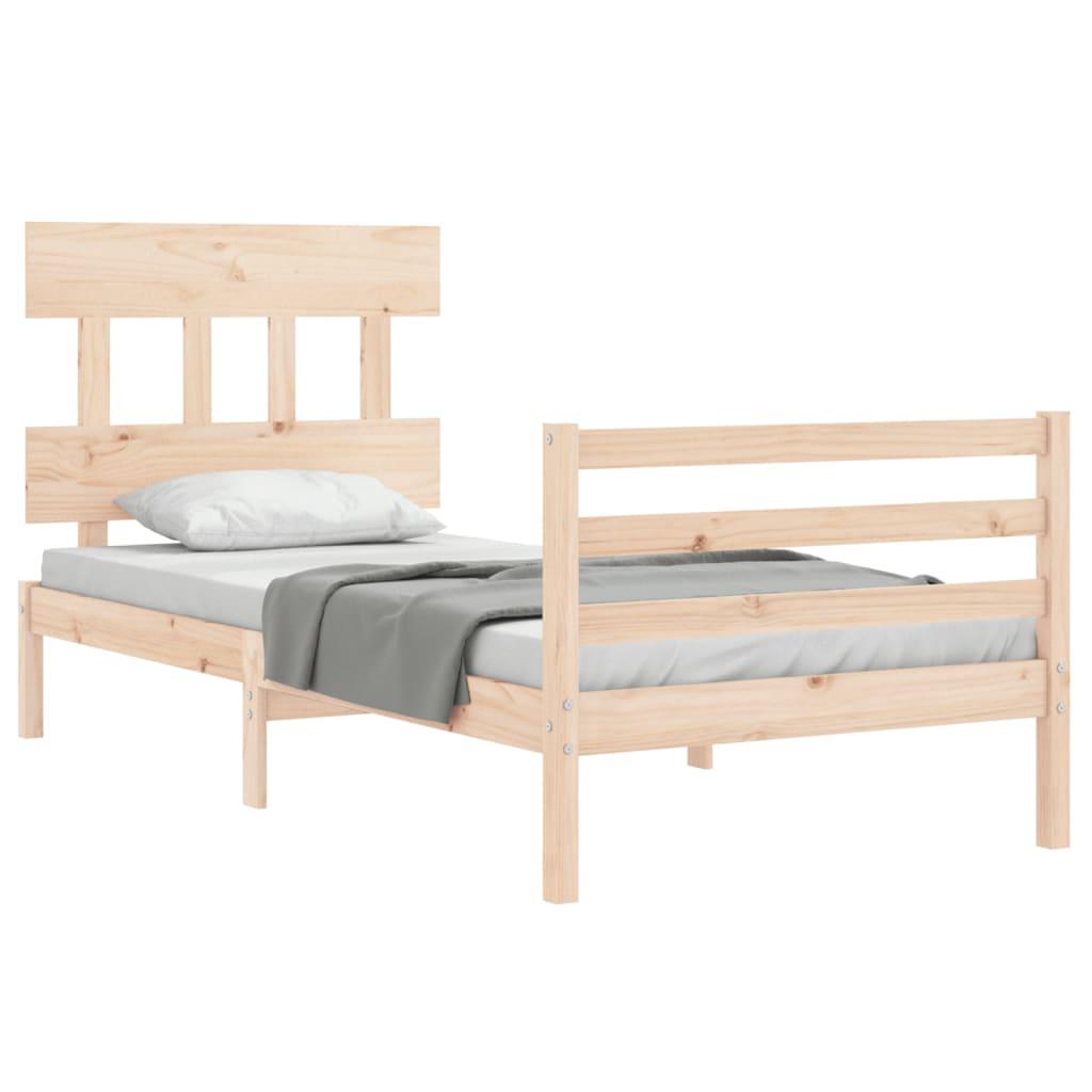 Bed Frame without Mattress 90x190 cm Solid Wood