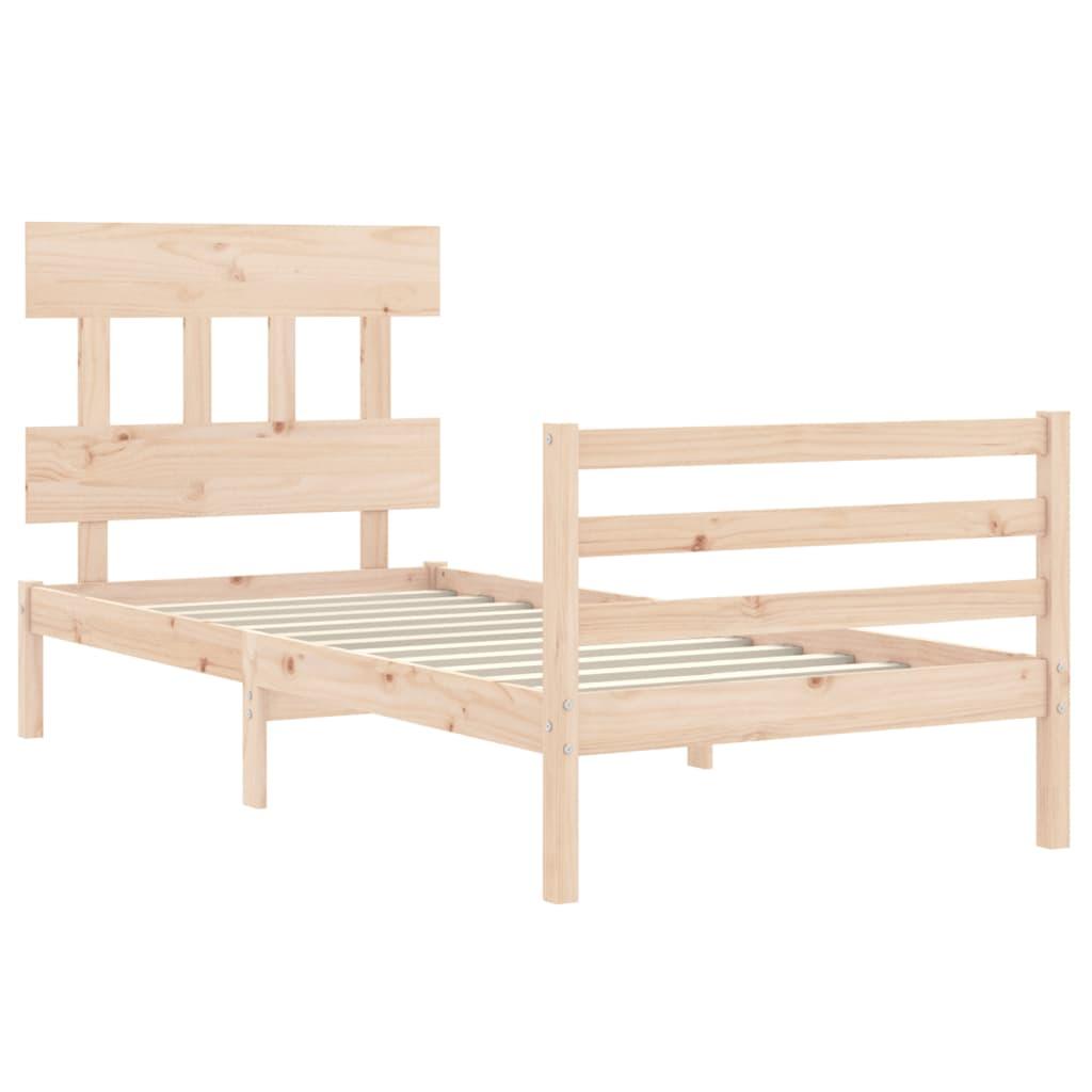 Bed Frame without Mattress 90x190 cm Solid Wood