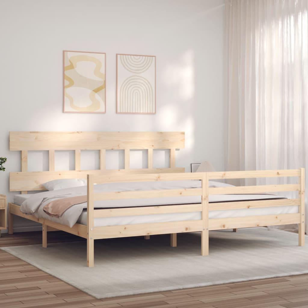 Bed Frame without Mattress 183x203 cm King Solid Wood