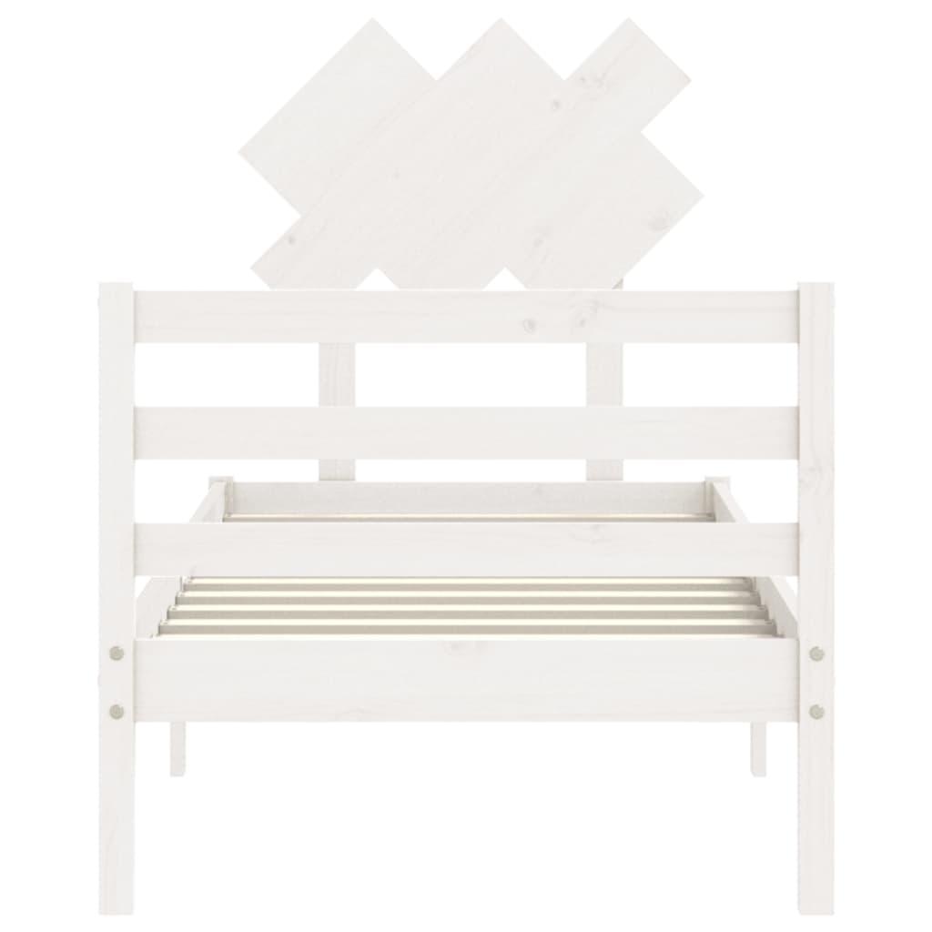 Bed Frame without Mattress White 90x190 cm Solid Wood