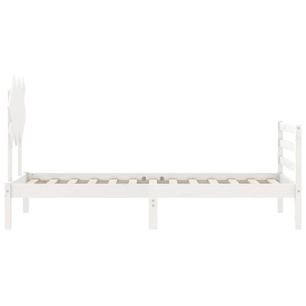 Bed Frame without Mattress White 90x190 cm Solid Wood