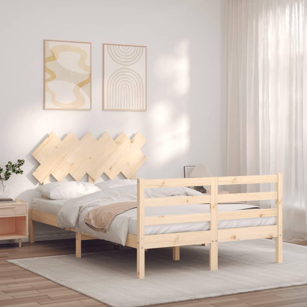 Bed Frame without Mattress 135x190 cm Solid Wood