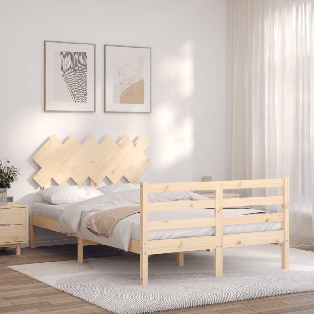 Bed Frame without Mattress 135x190 cm Solid Wood