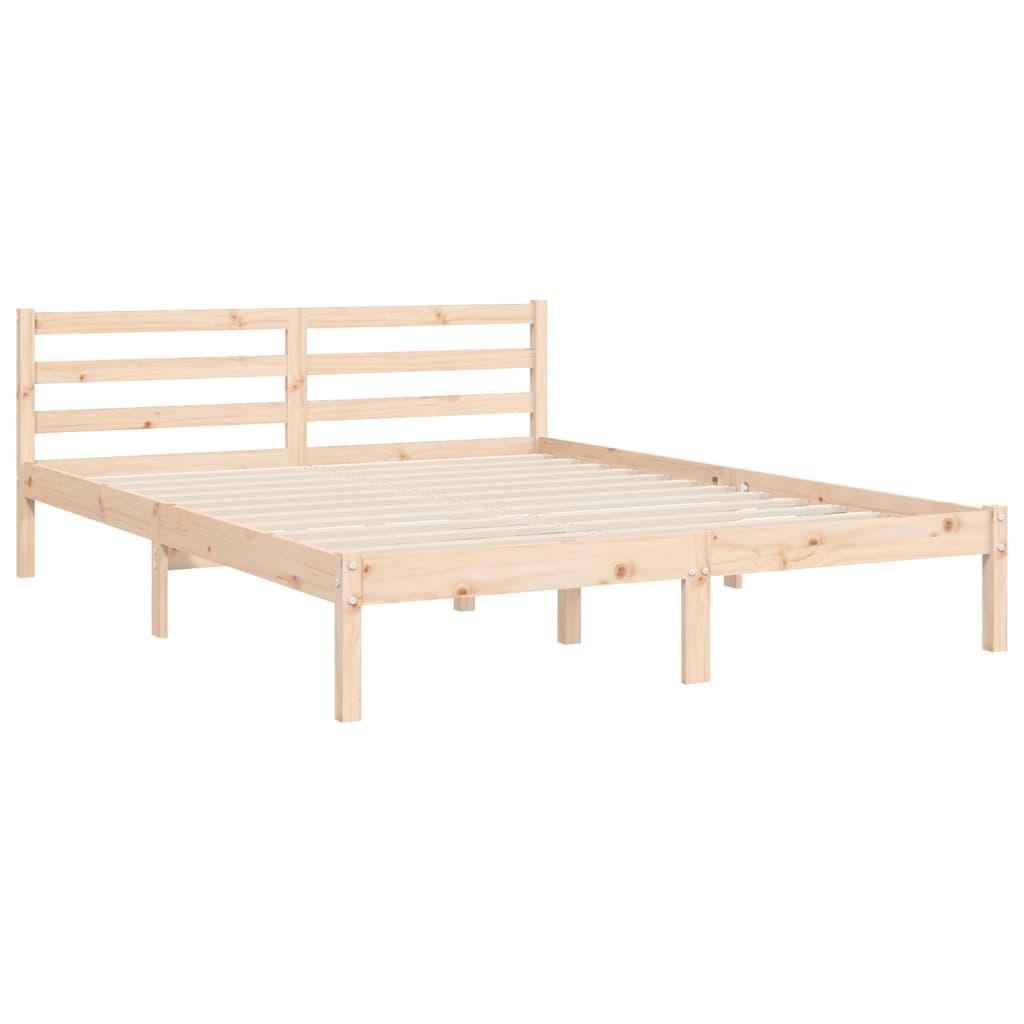 Bed Frame without Mattress 150x200 cm Solid Wood