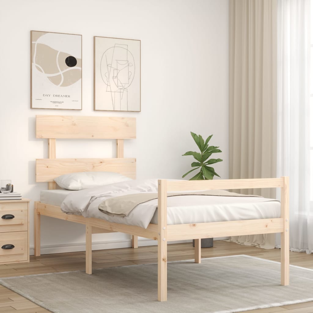 Senior Bed without Mattress 90x190 cm Solid Wood