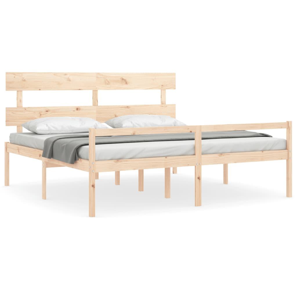 Senior Bed without Mattress 183x203 cm King Solid Wood