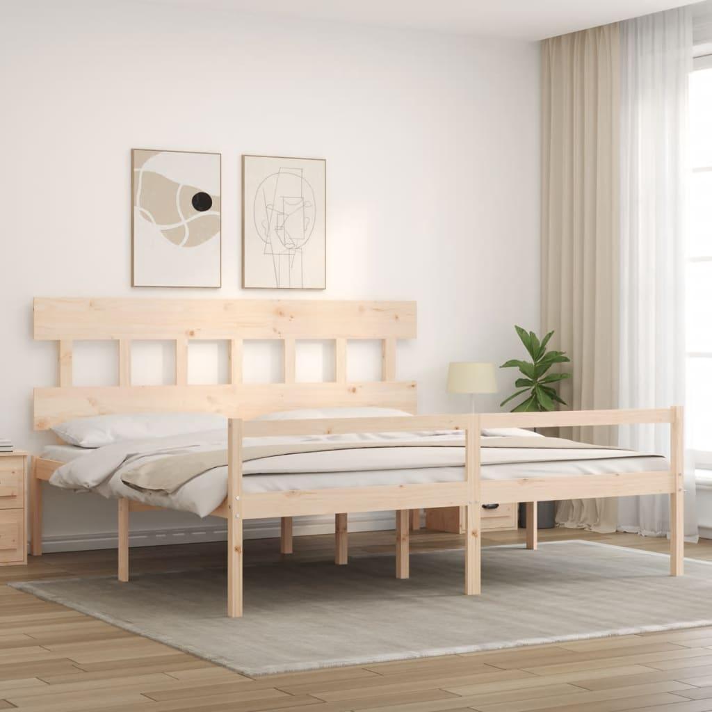 Senior Bed without Mattress 183x203 cm King Solid Wood