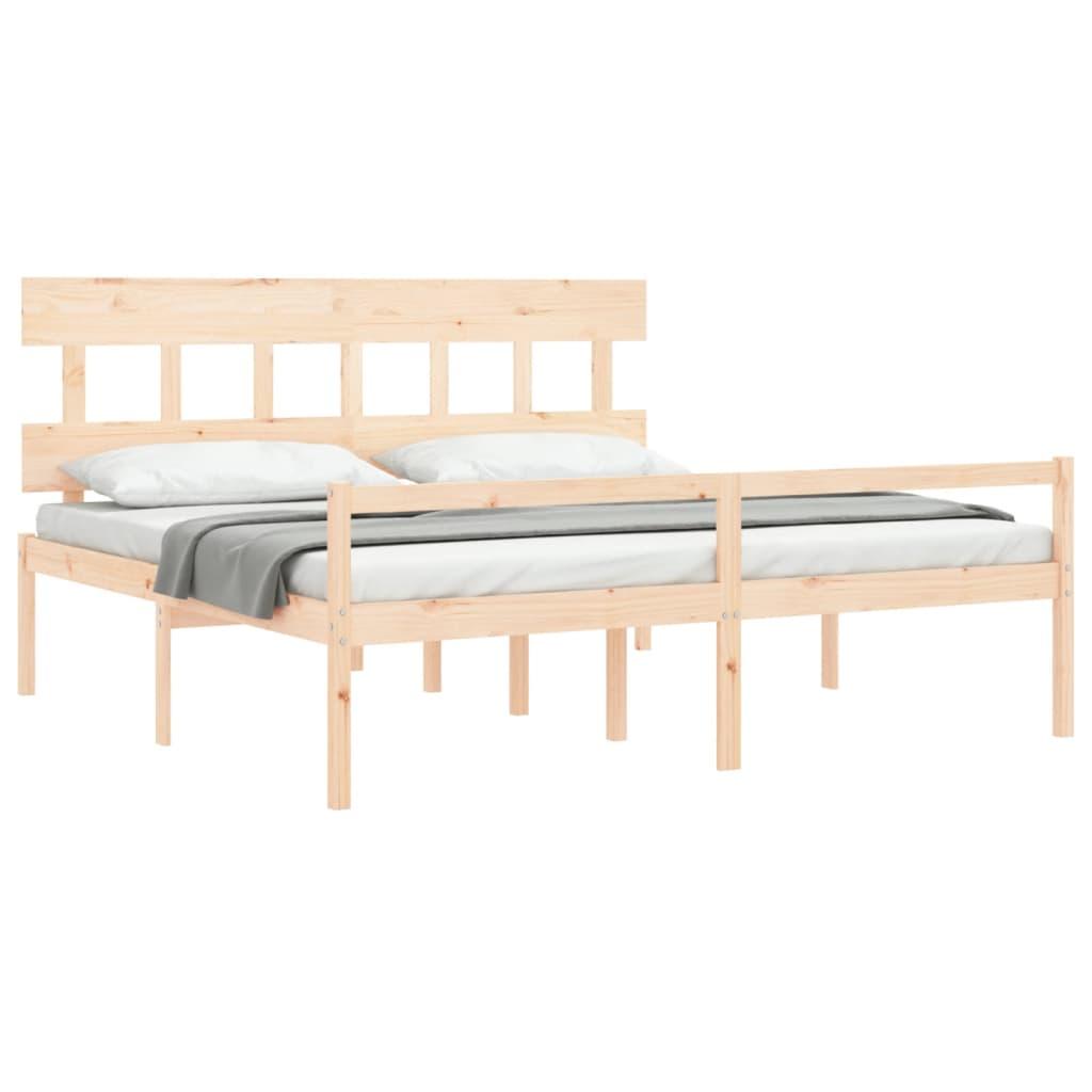 Senior Bed without Mattress 183x203 cm King Solid Wood