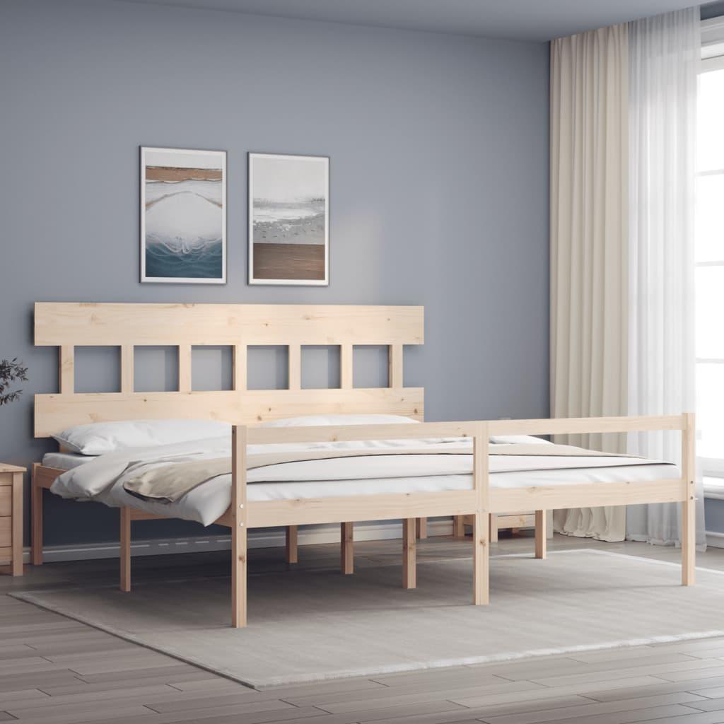 Senior Bed without Mattress 183x203 cm King Solid Wood