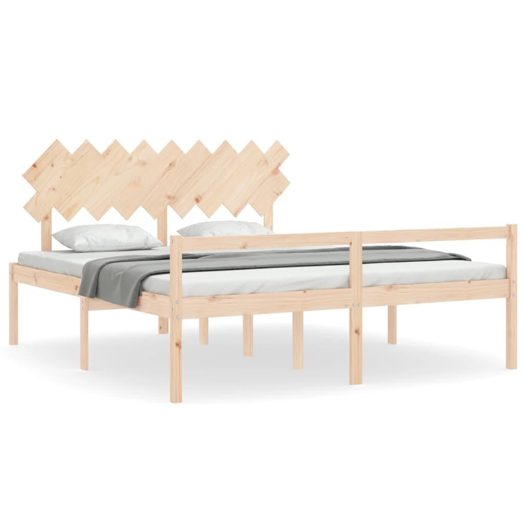 Senior Bed without Mattress 183x203 cm King Solid Wood