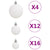 111 Piece Christmas Bauble Set White Polystyrene