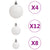 111 Piece Christmas Bauble Set White Polystyrene