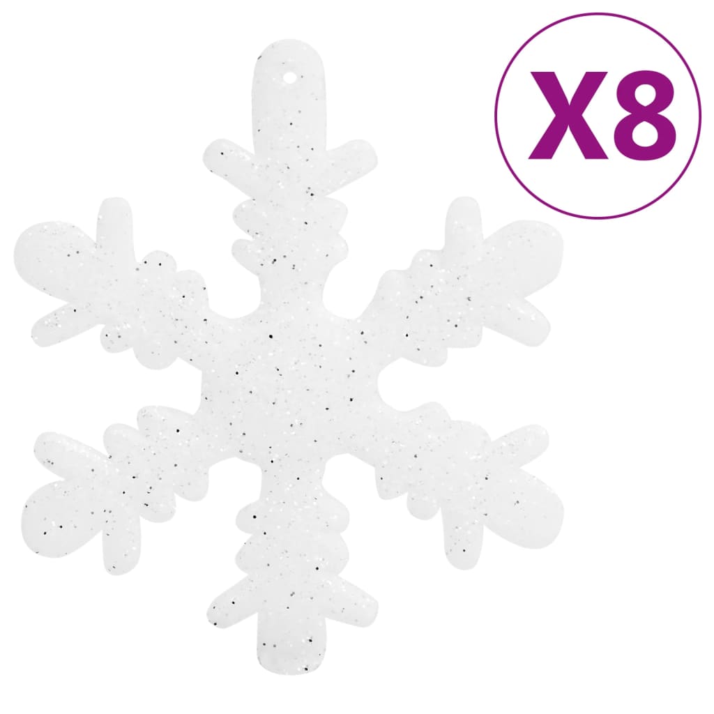 111 Piece Christmas Bauble Set White Polystyrene