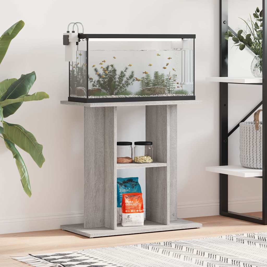 Aquarium Stand Grey Sonoma 60x30x60 cm Engineered Wood